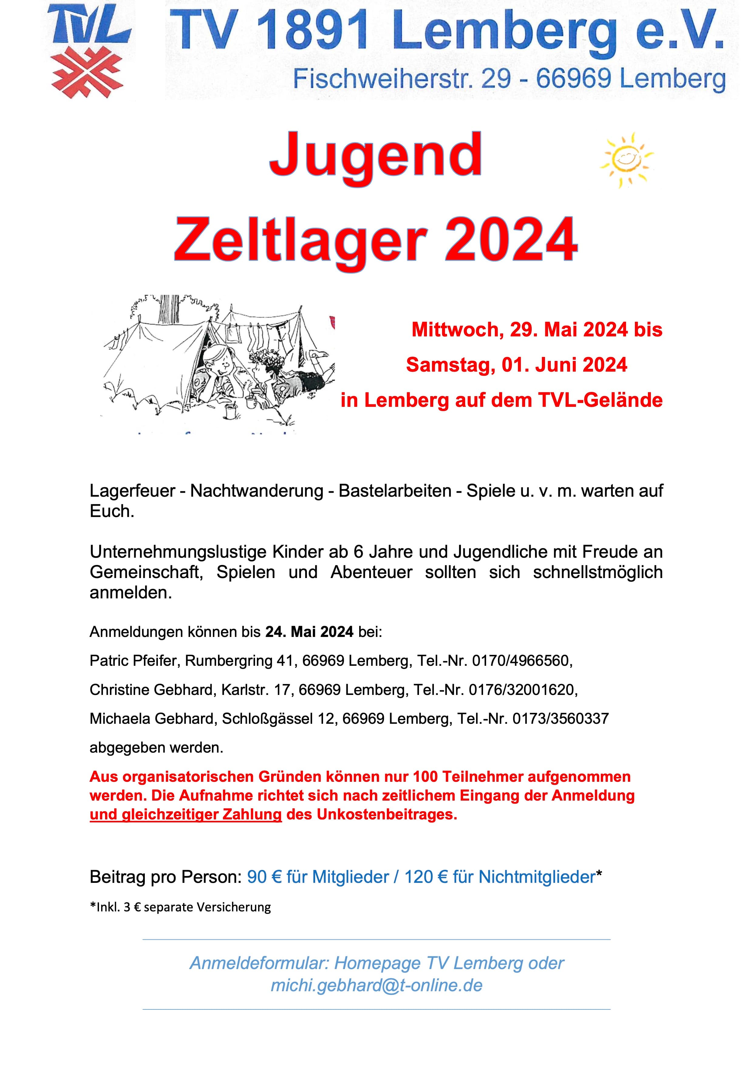 Zeltlager 2023 Plakat